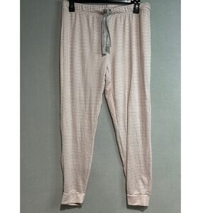 Tahari Women's Pajama Pants Size Medium Pink Lounge Sleepwear Striped Drawstring